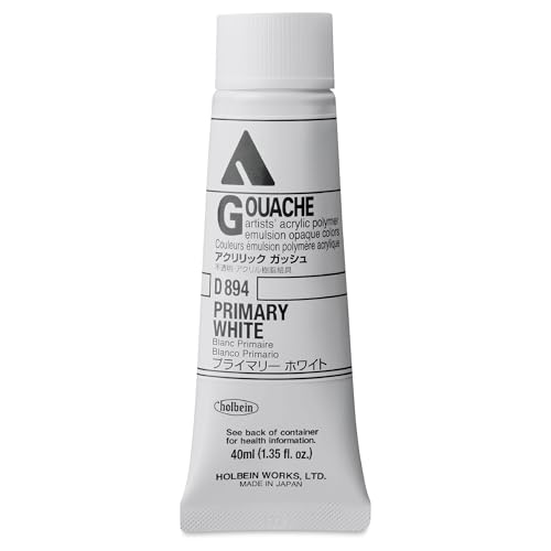Holbein Acrylic Gouache – Primary White, 40 ml tube