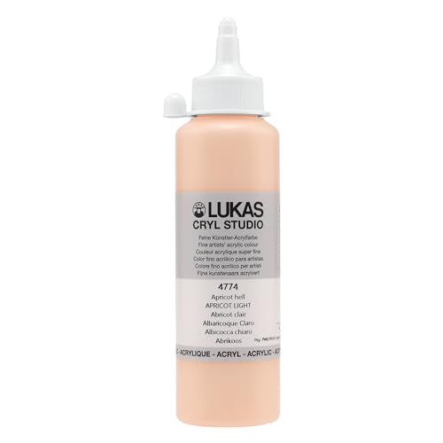 Lukas CRYL Studio Artist Acrylic Paint, Apricot Light, 250 ml Bottle - High Pigment Acrylic Paints for Canvas Painting, Large Scale Works - Medium-Viscosity, Water-Mixable, Fast Drying - color: Apricot Light, size: 8.45 Fl Oz (Pack of 1)