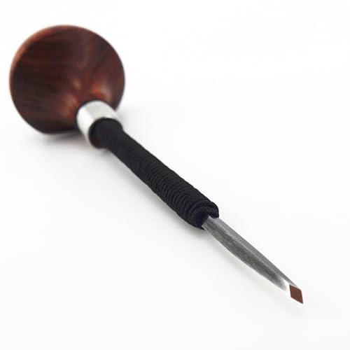 1pc D5-2mm Printmaking Copperplate Woodcut Resin Board Intaglio Point Engrave Etching Carve Palm Grip Diamond Press Out Point Push Line Angle Stippling Tint Gravers Scorpers Burins Knife Tools