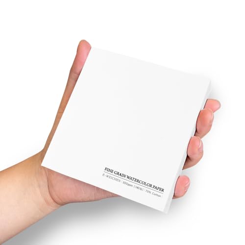 Watercolor Paper Sketchbook,3.9x3.9 Inch Mini Mixed Media Notebook,140lb/300gsmTearable Artist Paper,20 Sheets Small Travel Drawing Journal for Adults,Painting,Watercolors,Art Supplies,White - color: 1-3.9x3.9 inch-300gsm-fine white