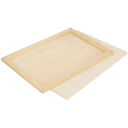 PINGEUI 12 Pack 9 x 12 Inch Blank Wood Canvas Panels, Unfinished Wooden Canvas Boards, Wood Cradled Painting Panel Boards, Artist Wooden Canvases for Painting, Pouring