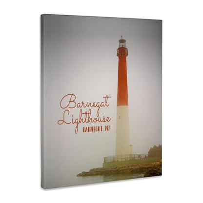 3dRose Photograph of Barnegat Lighthouse in Barnegat, New Jersey. Museum Grade Canvas Wrap 8x10 - size: 8"L x 10"W
