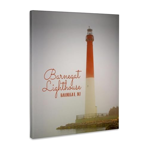 3dRose Photograph of Barnegat Lighthouse in Barnegat, New Jersey. Museum Grade Canvas Wrap 11x14 - size: 11"L x 14"W