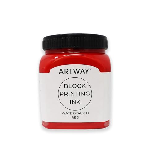 Artway Premium Block Printing Ink - 250ml - Red - Ideal for Relief, Block and Lino Printmaking - color: Red