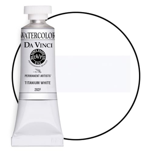 DA VINCI PAINTS Professional Artist Watercolor Paint, Titanium White, 15mL - color: Titanium White, style: 15mL