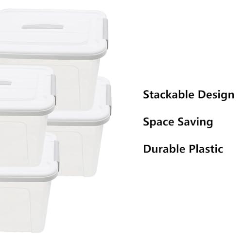 Plastic Bin with Lid, 1PCS Transparent Storage Box Office Container with Lids Platic Hangers Office Storage Bins Clothes Hangers Wardrobe Sundries Organizer - size: 43*31*24cm/16.92*12.2*9.44"