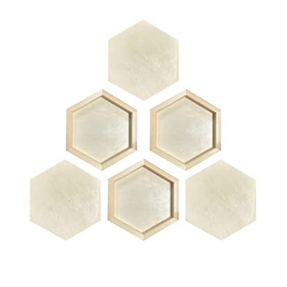 Hexagon Wood Canvas for Crafts, Framed Wooden Panel Boards for Painting (8x9 in,6 Pack)
