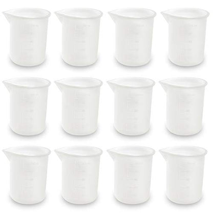 Coopay 12 Pieces 100 ml Silicone Measuring Cup DIY Resin Glue Tools Beaker for Making Handmade Craft Nonstick Silicone Mixing Cups