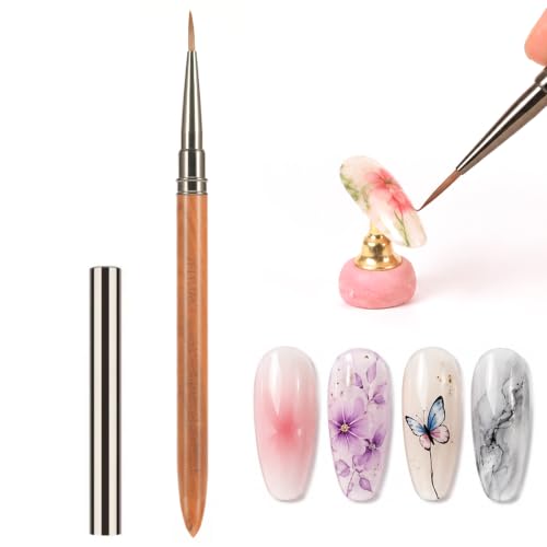 Paint Nail Art Brush, Watercolor Nail Liner Brush for Flower Petal Butterfly Bamboo Leaf Design, Fine Tip Nail Design Pen for Gel Polish Painting & DIY Manicure - color: B - Watercolor Brush