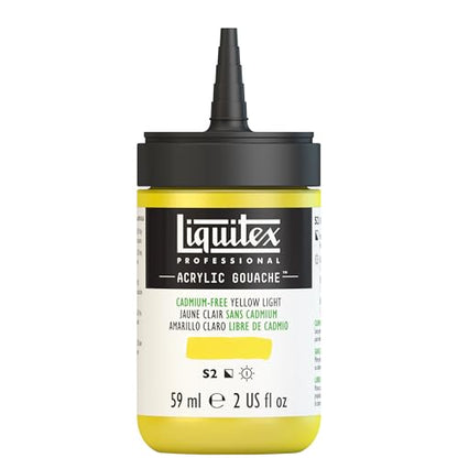 Liquitex Professional Acrylic Gouache, 2-oz (59ml) Bottle, Cadmium-Free Yellow Light - color: Cadmium-free Yellow Light