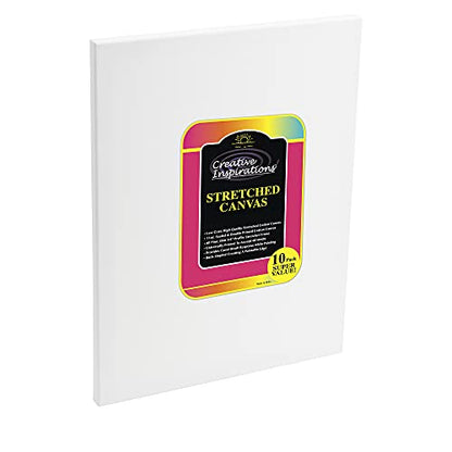Creative Inspirations Artist Pre Stretched Canvas for Painting, 5/8in Deep, 10 oz. Double Primed Acid Free White Cotton Duck [10 Count Value Pack] - Size 18x24