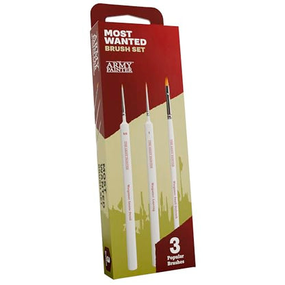 The Army Painter Most Wanted Brush Set, Black, Miniatures Paint Brush Set of 3 Wargamer Brushes: Small Drybrush, Layering & Insane Detail - Quality Detail Brush Set Handmade in Europe