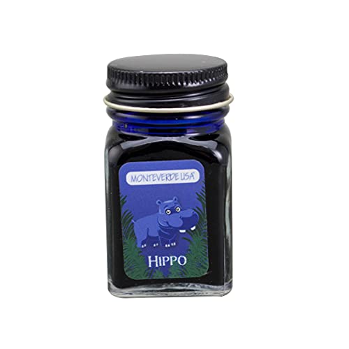 Monteverde Jungle Fountain Pen Ink, 30ml, Hippo (Purple) | Animal-inspired fountain pen ink with bold color, smooth flow, and creative writing personality. - color: Hippo (Purple)