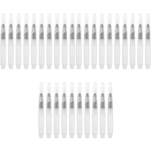 Gatuida 30 Pcs Watercolor Brush Pens, Refillable Water Brush Pen Set for Painting, Drawing, Travel, Transparent Small Pointed Tips, 4. 72 Inch