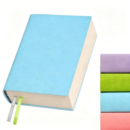 Blank Journal Notebook 720 Pages A6 Unlined Plain Sketchbook No Lines Soft Leather Small Blank Notebook for Women Drawing Book Memo Writing Sketch Diary Notebook 3.9 × 5.5 (Blue Blank Notebook) - color: Blue Blank Notebook
