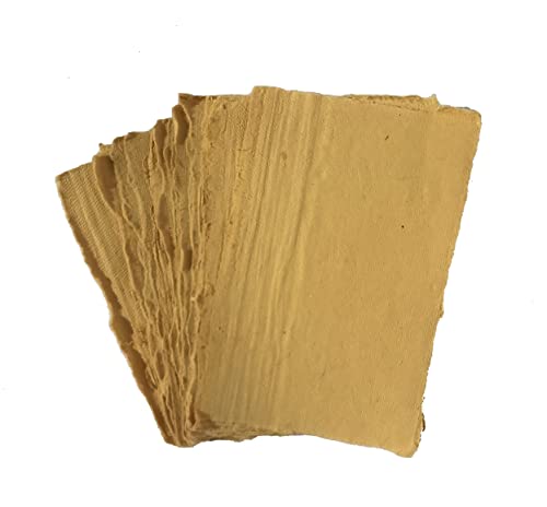 E-Tailor Handmade Paper Mixed Media Deckle Edge Blank Loose Leaf for Watercolor, Writers, Invitations, Crafts Package of 50-Thick 150 GSM-Ivory White (A-6) - size: A-6