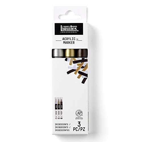 Liquitex Professional Paint Marker Set, 3 Piece, Iridescents - style: Iridescent Fine 3 Set