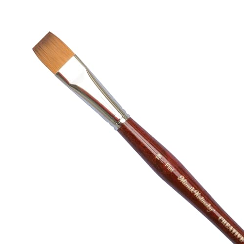 Creative Mark Mimik Kolinsky Watercolor Brush - # 18 Flat - Short Handle Synthetic Paint Brush - Handmade in Germany - Synthetic Sable Paint Brushes for Professional Artists - Animal-Friendly - size: 18