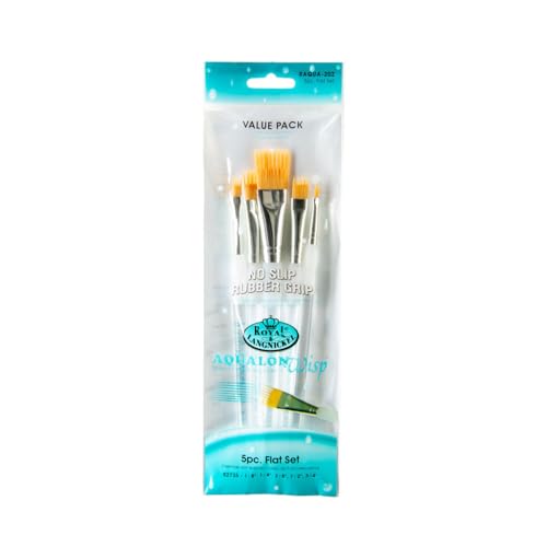 Royal & Langnickel Aqualon Wisp Flat Artist Brush Set, 5-piece - style: Flat