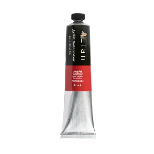 Elan Scarlet Red Watercolor Paint Tube 6.76 fl oz, Vibrant Scarlet Hue for Artists, Red Watercolor Paint for Canvas - color: Scarlet Red