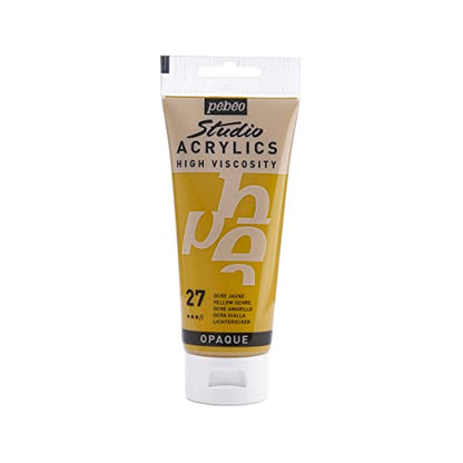 Pebeo - Acrylic Fine Studio Acrylics - Yellow Ochre - Yellow Ochre 100ml/3.38oz - color: Yellow Ochre