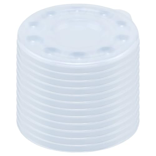 Creative Mark 10-Well Round Plastic Paint Palette with Lid - Pack of 12, Durable, Reusable, Solvent-Resistant, with Oversized Paint Wells Mixing and Color Theory - 7.4ml (0.25oz) Per Well