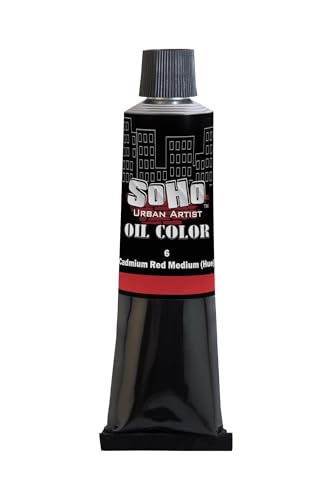 Soho Urban Artist Oil Paint - Cadmium Red Medium Hue, 170 ml Tube - Best Valued Oil Colors for Painting, Excellent Pigment Load - color: Cadmium Red Medium Hue, size: 5.75 Fl Oz (Pack of 1)