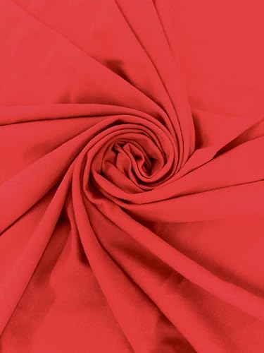Cotton Jersey Spandex Fabric - Soft - Breathable - All Way Stretch Fabric - Medium Weight - Perfect Choice for Baby Grow, Tshirts, and Cotton Jersey Sheets - 58 Inches Wide - 1 Yard (Red) - color: Red