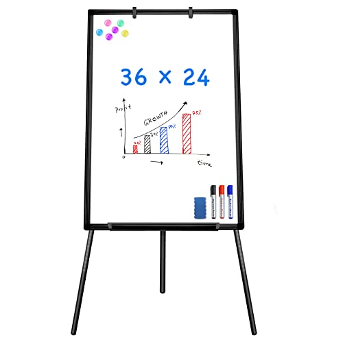 Easel Whiteboard - Magnetic Portable Dry Erase Easel Board 36 x 24 Tripod Whiteboard Height Adjustable Flipchart Easel Stand White Board for Office or Teaching at Home & Classroom (Black) - style: 36x24 Black