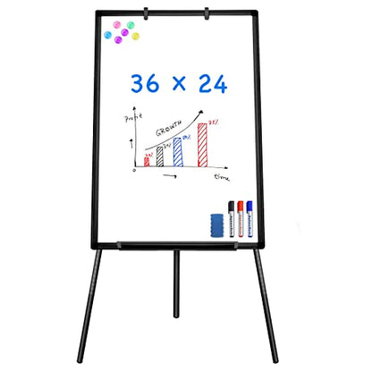 Easel Whiteboard - Magnetic Portable Dry Erase Easel Board 36 x 24 Tripod Whiteboard Height Adjustable Flipchart Easel Stand White Board for Office or Teaching at Home & Classroom (Black) - style: 36x24 Black