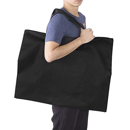 Starsouce Canvas Art Portfolio Carry Bag Multipurpose Zippered Artist Portfolios Case Tote Drawing Board Bag with Pocket for Transport Storage Painting Sketching Drawing Art Supplies, Black