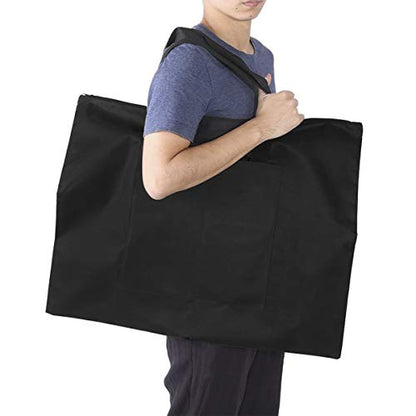 Starsouce Canvas Art Portfolio Carry Bag Multipurpose Zippered Artist Portfolios Case Tote Drawing Board Bag with Pocket for Transport Storage Painting Sketching Drawing Art Supplies, Black