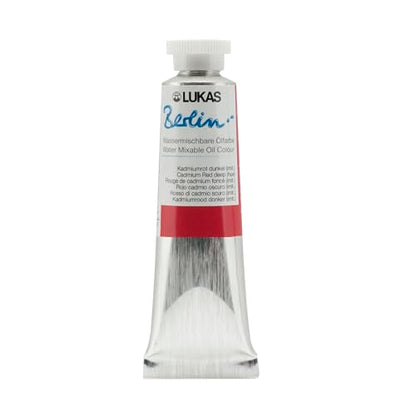 Lukas Berlin Pro Artists Water Mixable Oil Paint 37 ml Tube Cadmium Red Deep Hue, Water Soluble, Lightfast Pigments, Quick Drying, Easy Clean-Up, Eco-Friendly, Professional Quality, 40 Color Range - color: Cadmium Red Deep Hue, size: 1.25 Fl Oz (Pack of 1