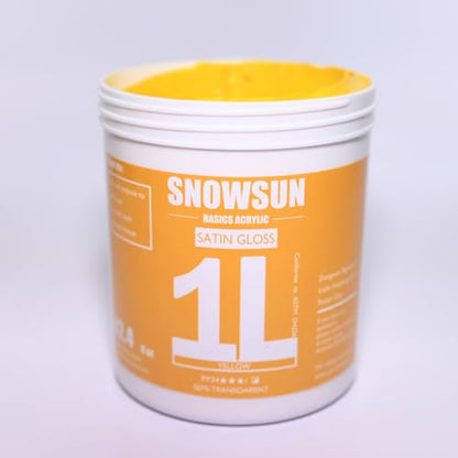 SNOWSUN Yellow Acrylic Paints, Large Bulk Heavy Body Acrylic Paint (42.4 oz, 1L) - Non Toxic Gloss Thick Art Paint for Multi-Surface, Ideal for Canvas Wood Ceramic Fabric and Leather, Stone Craft, for Artists & Beginners - color: yellow