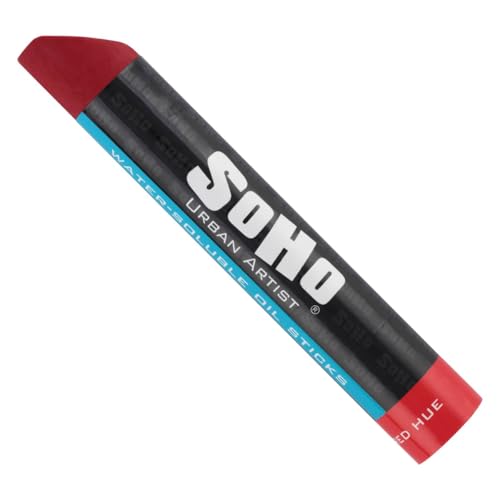 Soho Urban Artist Water Soluble Oil Sticks for Artists – Cadmium Red Hue Oil Paint Stick - 37 ml - No Brushes or Solvents Needed, Paint Any Primed Surface, Water Clean-Up, Non-Toxic, 4.8 x 0.78 - color: Cadmium Red Hue