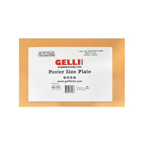 Gelli Arts Gel Printing Plate - Arts & Crafts, Clear & Reusable Monoprinting Gelli Plate, Premium Printmaking Supplies with Brayer Rollers & Stencils, Beginner & Pro Friendly, 18" x 24" - size: 18" x 24"