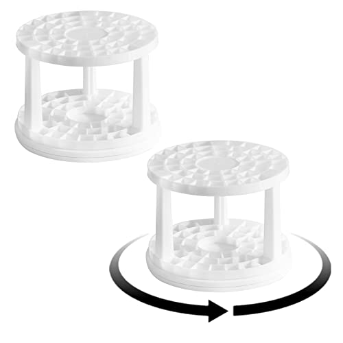 Feadily (2 Pack Rotating Desk Organizer for Paint Brushes, 49 Hole Pencil Holder Organize, Makeup brush, Colored Pencils, Markers - color: White, size: 2PCS