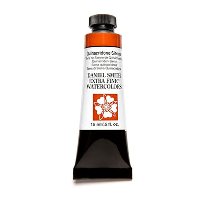 Daniel Smith Extra Fine Watercolor Paint, 15ml Tube, Quinacridone Sienna, 284600093, 0.5 Fl Oz (Pack of 1) - color: Sienna