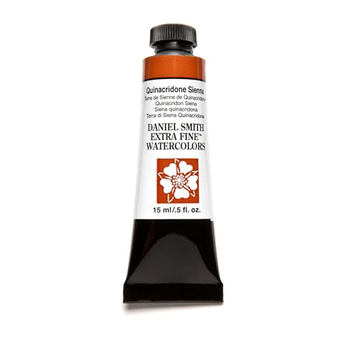 Daniel Smith Extra Fine Watercolor Paint, 15ml Tube, Quinacridone Sienna, 284600093, 0.5 Fl Oz (Pack of 1) - color: Sienna