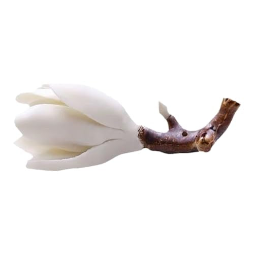 Magnolia Shaped Chinese Calligraphy Brush Rack Holder Ceramic Paint Brush Rest Stand Paint Brush Organizers and Storage for Watercolor Oil Calligraphy Painting Brushes Supplies 1PCS - color: white