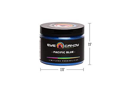 Eye Candy Pigments Premium Blue Mica Powder - Pacific Blue (50gr) - for Epoxy, Resin, Soap, Paint, Woodworking, Acrylic Pouring, Bath Bombs, Fishing Lures - DIY Arts and Crafts Additive - color: Pacific Blue