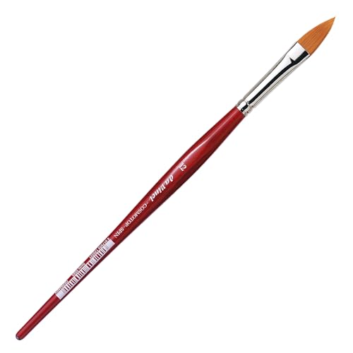 da Vinci Watercolor Series 5584 CosmoTop Spin Paint Brush, Pointed Oval Synthetic with Red Handle, Size 12 (5584-12) - size: Size 12, style: Pointed Oval
