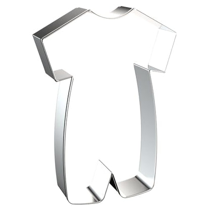 Romper Cookie Cutter Set - 5 inch, 4 inch, 3 inch, 2 inch - 4 Piece Baby Romper Onesie Cookie Cutters Shapes Molds - Stainless Steel - color: Baby Romper