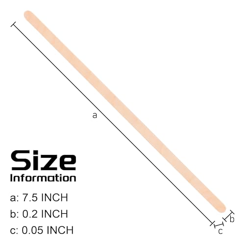 ANTETOK Wooden Coffee Stirrers - Coffee Stir Sticks 7.5 Inch,100pcs Disposable Birch Wood Coffee/Beverage Stirrers,Swizzle Drink Sticks,Coffee Bar Accessories - size: 19cm-100pcs