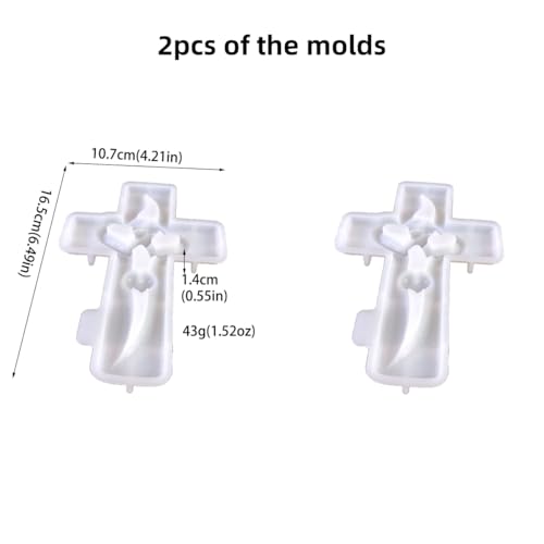 2pcs Heart Resin molds Silicone, Cross molds for Resin Wall Art, Bedroom Living Room Wall Hanging, Tabletop Decoration, Resin molds Silicone Clearance
