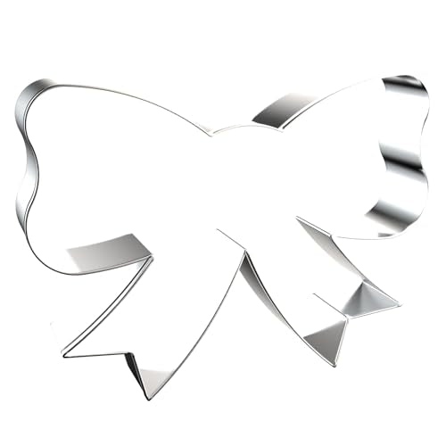 Bow Cookie Cutter Set - 5 inch, 4 inch, 3 inch, 2 inch - 4 Piece Ribbon Bow Tie Bowtie Bowknot Cookie Cutters Shapes Molds - Stainless Steel