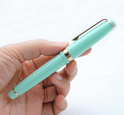 JINHAO 82 Fountain Pen with Gold Clip (F Nib 0.5mm, Light Green) - color: Light Green