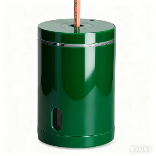 Fully Automatic Electric Pencil Sharpener,Rechargeable smart Pencil Sharpener.Suitable for No. 2/Colored Pencils (6-8 mm),Applicable to School/Classroom/Office/Home（Green） - color: Green