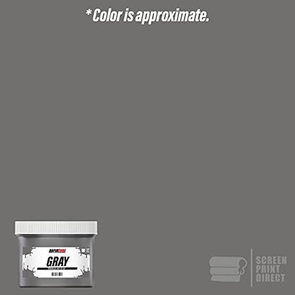 Rapid Cure® Screen Printing Ink Gray (Quart - 32oz.) - Plastisol Ink for Screen Printing, Fast Curing Fabric Paint - Screen Print Direct®, USA Made - color: Gray, size: 32 fl oz