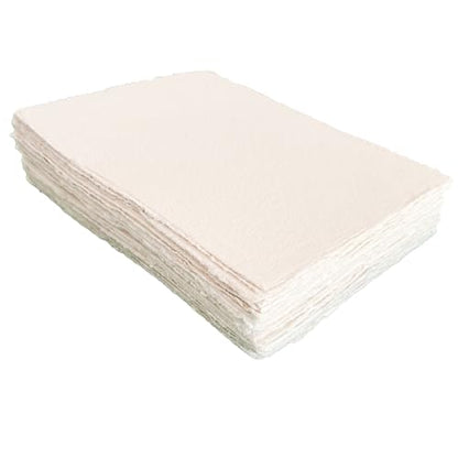 300 GSM Deckle Edge Cotton Paper - Soft, Textured Handmade Sheets for Invitations, Artwork, Stationery, and DIY Crafting (Pack of 25) (6 x 8 inch) - size: 6 x 8 inch